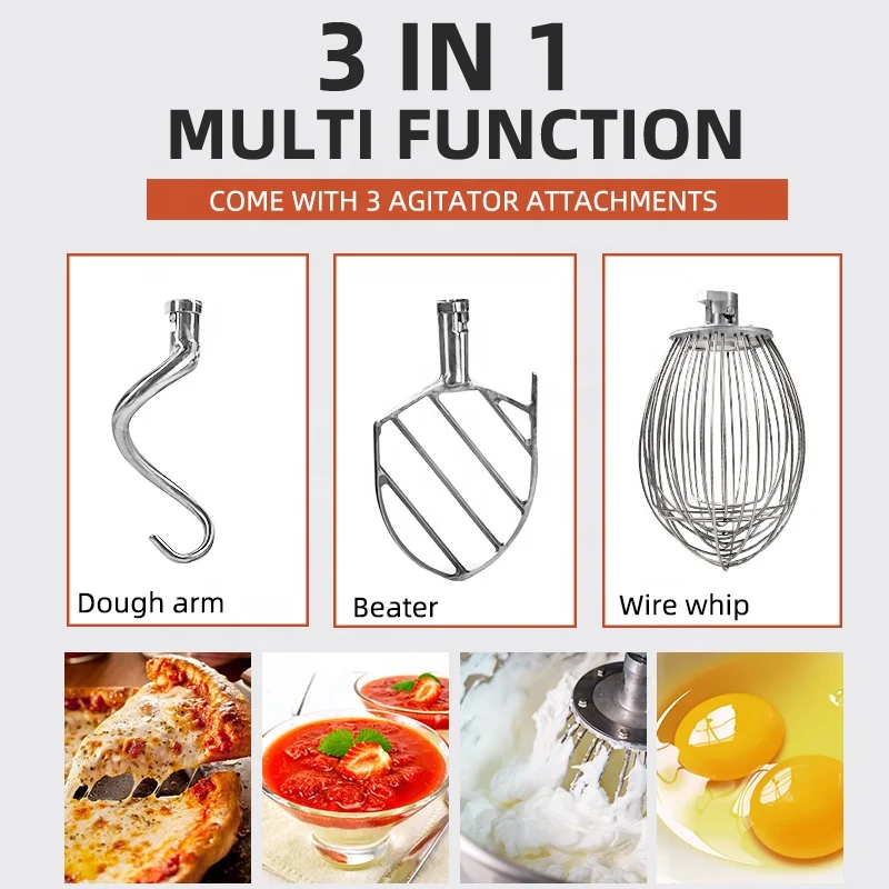 Электрический пищевой миксер объемом 20 литров, Миксер для еды, яиц, теста