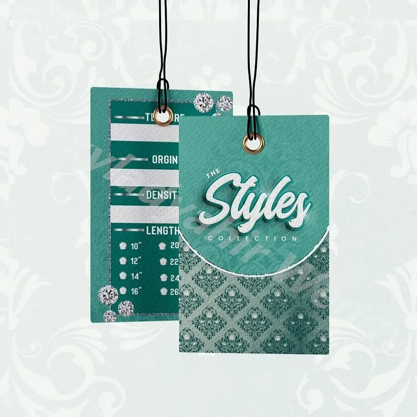 WD2 Sexyladyhair Printed Logo Garment Clothes Custom Hang Tags Thank You Card Luxury hair tags and labels