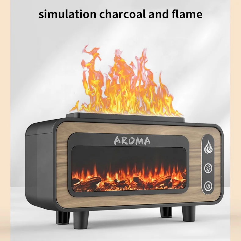 ultrasonic essential oil similar 3d fire flame fireplace volcano aroma oil diffuser
