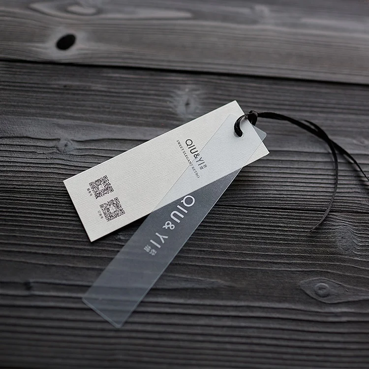 Custom Paper Hang Tag For Hand Bag Clothing Cardboard Clothing Hang Tags with string PVC Plastic Hang Tag With Cotton String