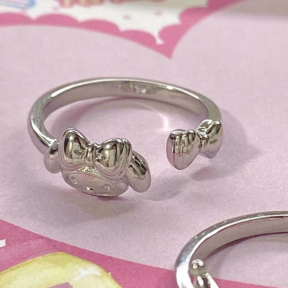 Cute girl soft girl Ring for couple ring gift Bestie silver plated Sanrio Kuromi ring