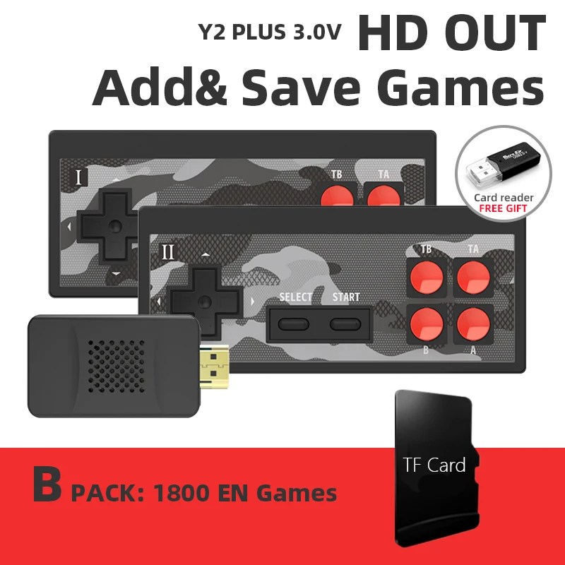 Беспроводная портативная ТВ-видеоконсоль Data Frog USB 1800 встроенных игр игровая консоль NES в ретро стиле приставка