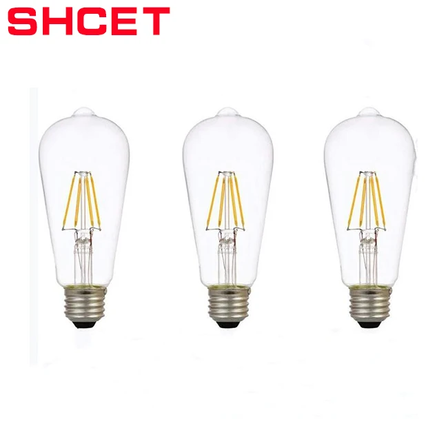 retro vintage model  LED filament bulb  ST64 4w 6w 8w E27 base clear Edison style decorative with clear glass cover