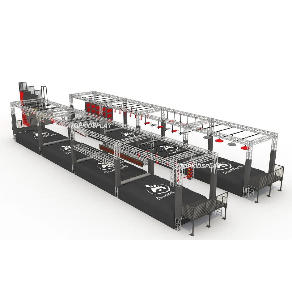 Ziplines Adventure Equipment Customized Indoor Park Air Roller Coaster Zip Line For Ninja Course