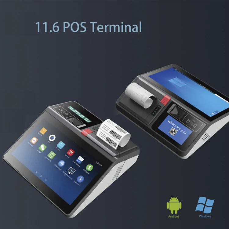 80mm Printer Cash Register Supermarket Cashier Pos Terminal Google Play Store 11.6' Tablet Pc Pos