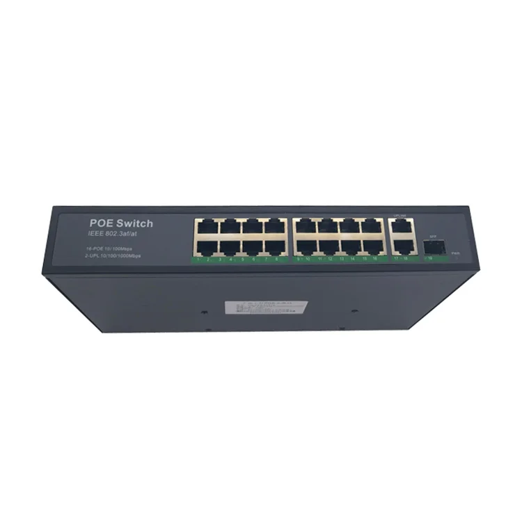 Poe optical switch  Gigabit uplink 1 optical 18 Electric