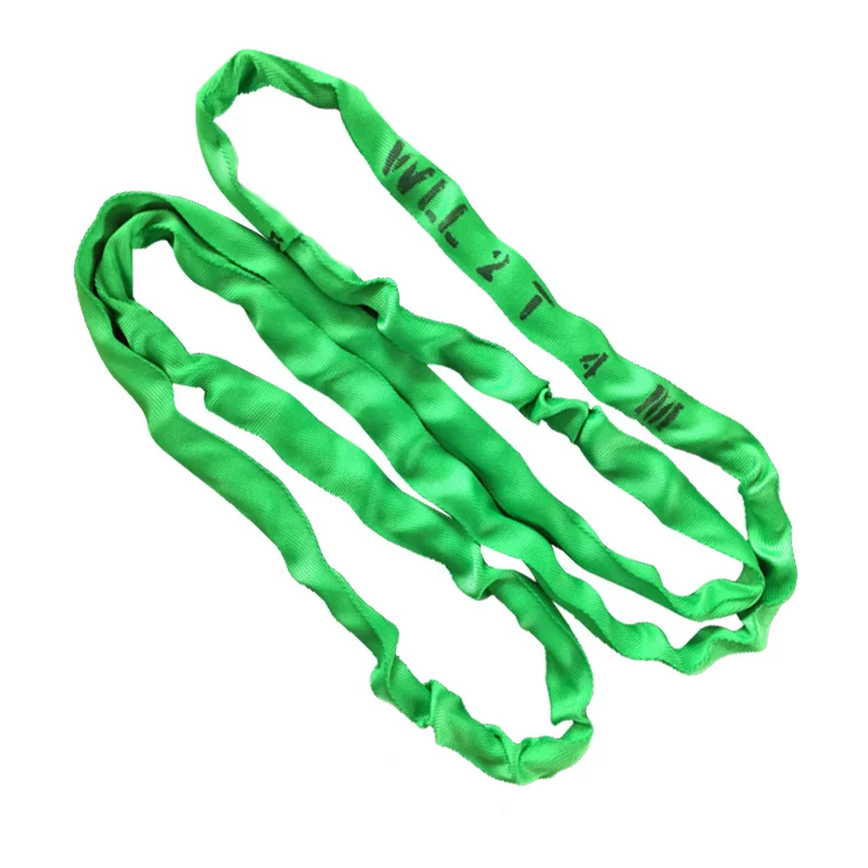 1T 2T 3t 4t 5T 6T polyester yarn straps carrying round sling 1-100m polyester round sling