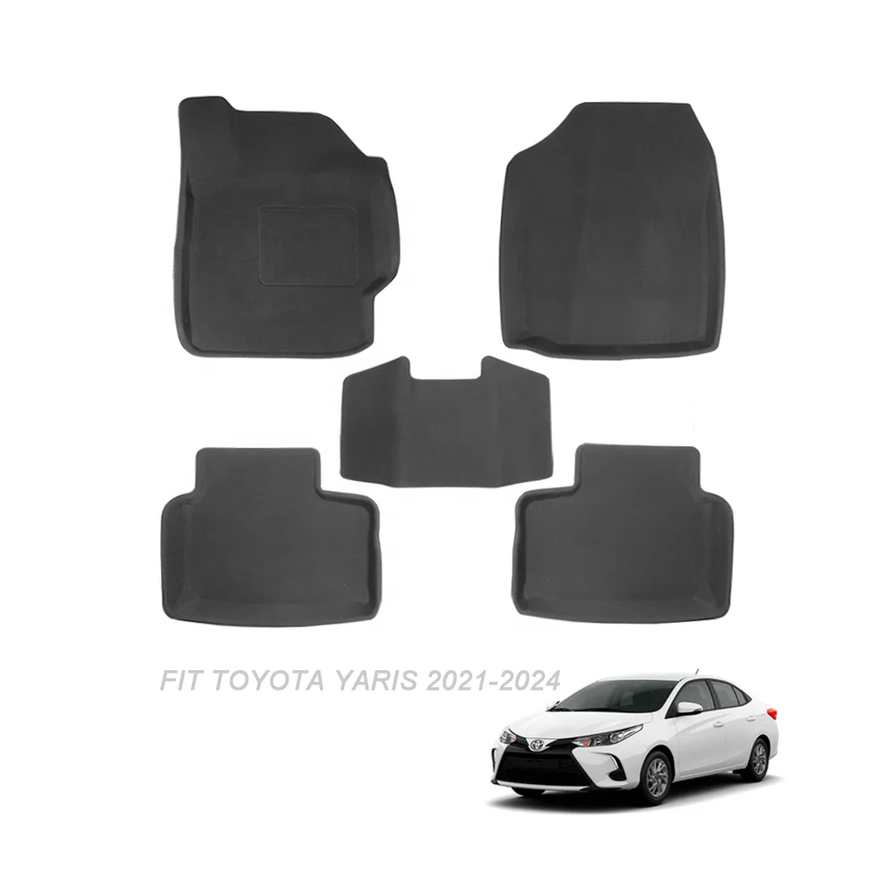 All Weather Floor Mats for Toyota Yaris /Yaris Cross 2021-2024 RHD/LHD 3D XPE Rubber Liner 3PCS Set