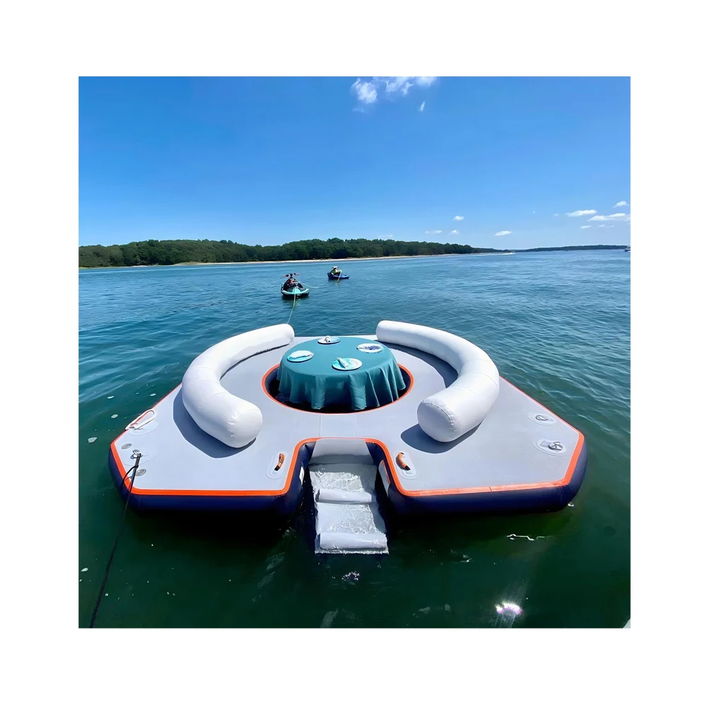 2024 New Style Inflatable Floating Platform Inflatable Floating Island Water Leisure Platform