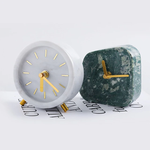 New Simple Nordic Style Clock Marble Desk & Table Digital Alarm Clock Home Decor