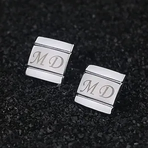 Duoying  Personalized Initial   Custom name Cufflinks men Wedding Groomsmen gift Wedding Cufflinks