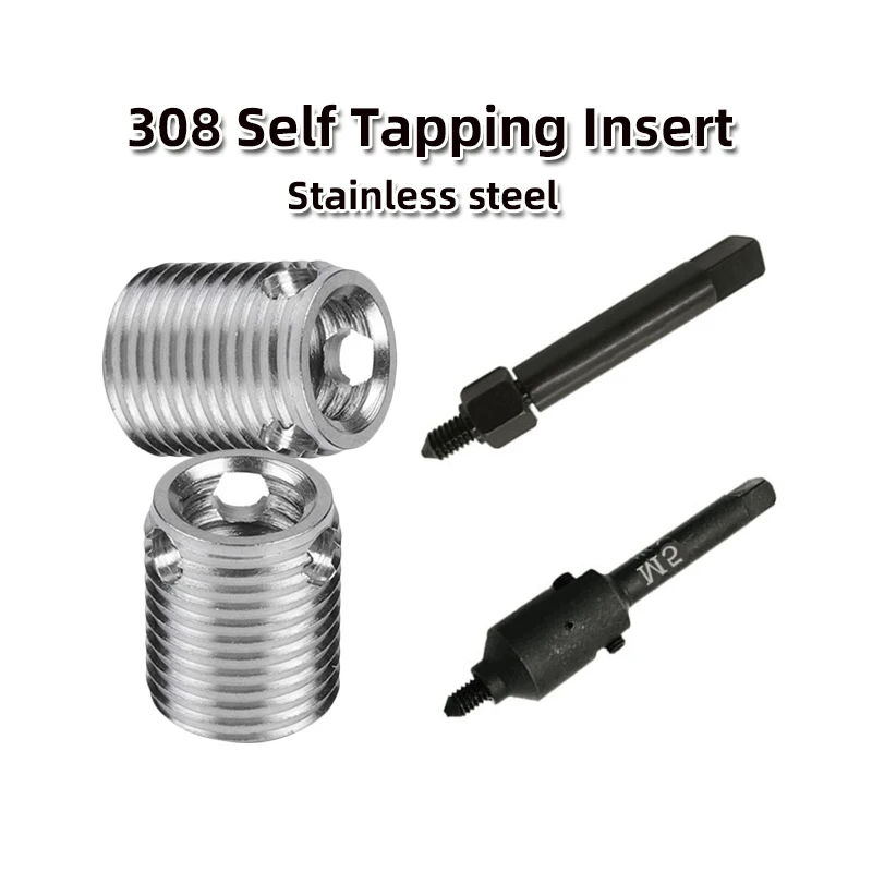 308 Stainless Steel Self Tapping Thread Insert Kit Furniture Fasteners Threaded Bushing