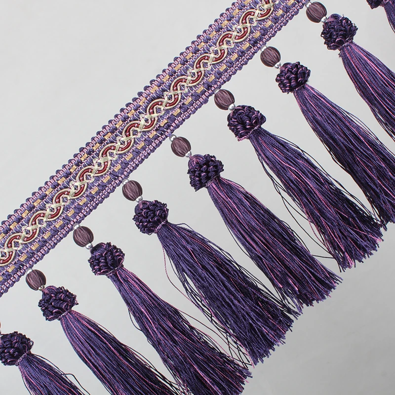 
Long Tassel Fringe 100% Polyester Yarn Handmade For Big Curtain Table Cloth 