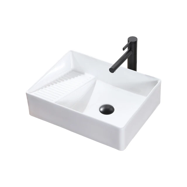 Counter Top Washing Laundry Sink Ceramic High Quality Laundry Room Sink With Wash Board