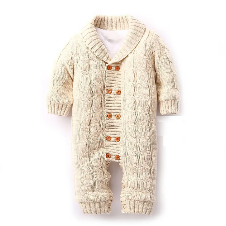 
Leesourcing--High quality winter Unisex 100% Organic Cotton Baby boys Sweaters romper for Kids 