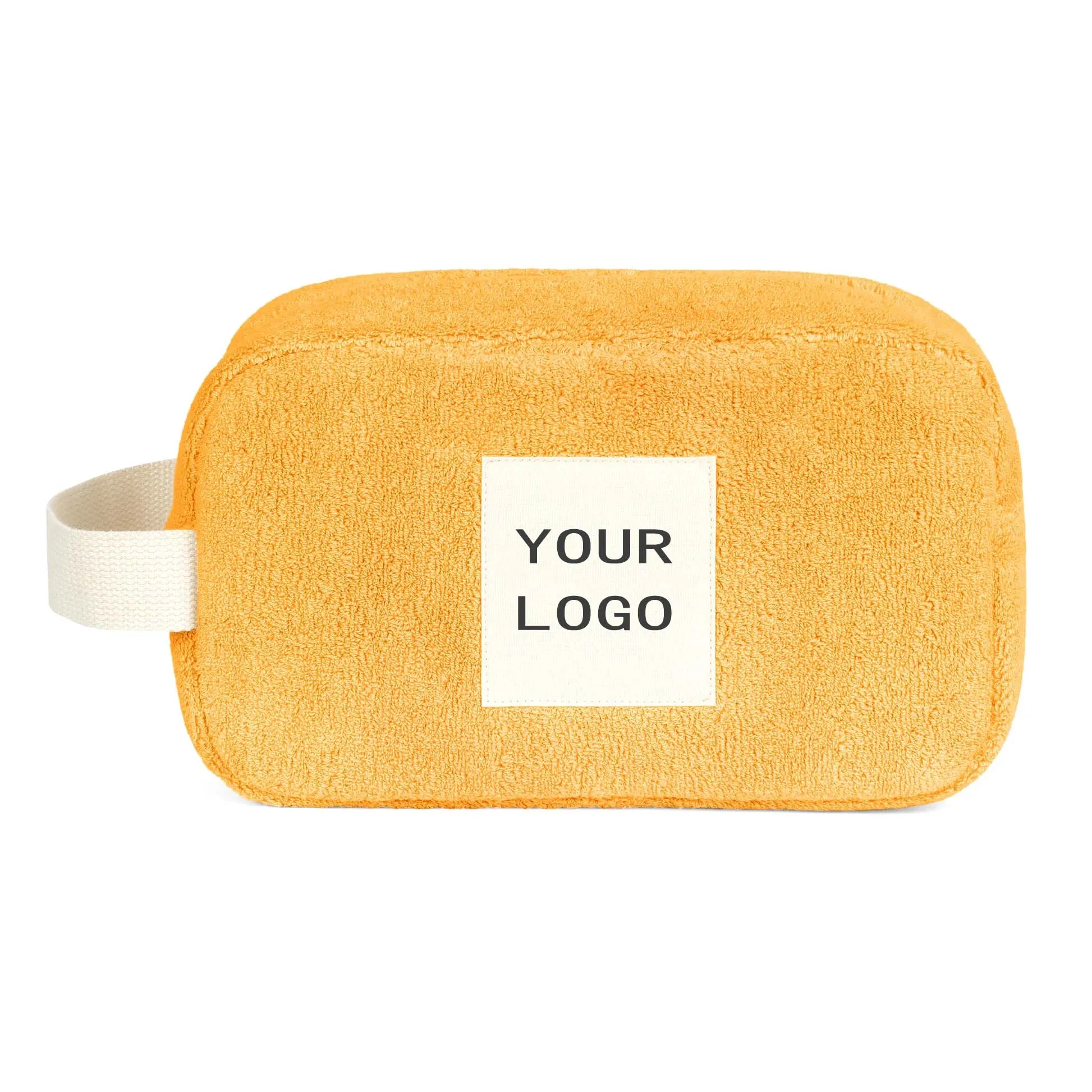Fashion terrycloth makeup bag for women lightweight water-repellent zipper custom Cosmetic storage pouch travel cosmetic bags