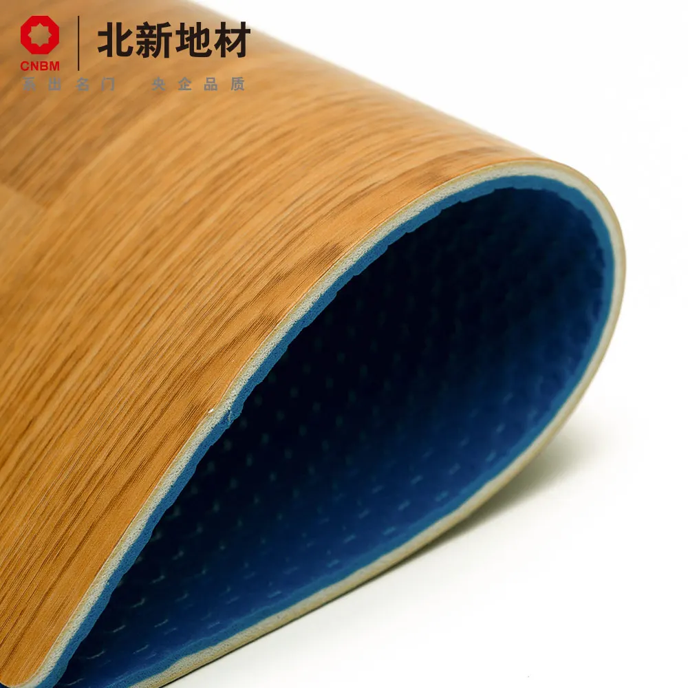 New arrival 4.5mm stock wood pattern pvc sports flooring