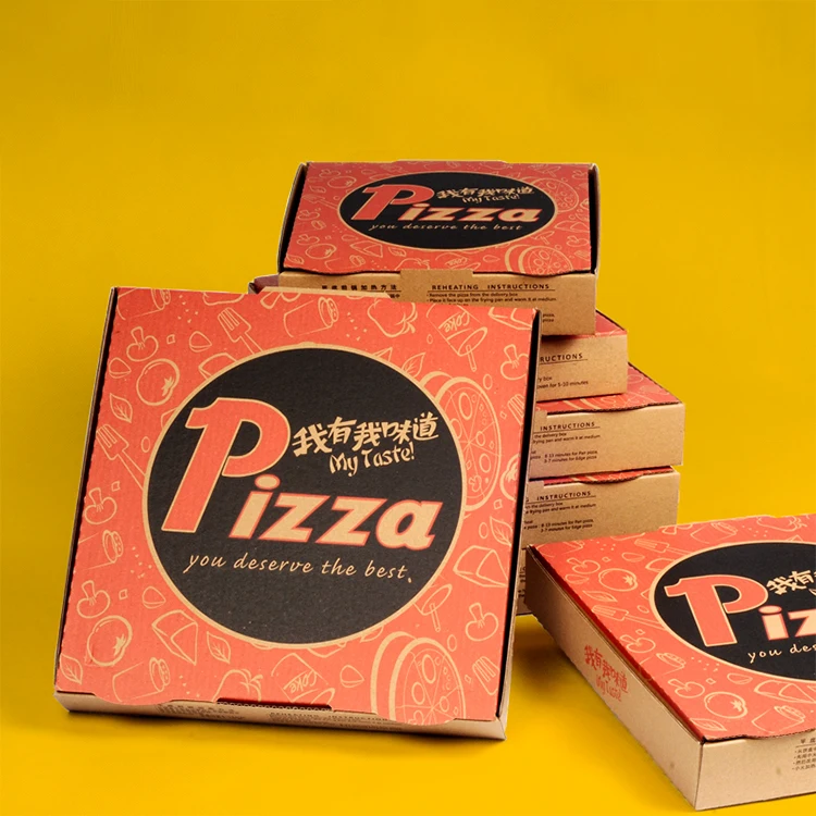 Y60 Hot selling customized corrugated paper pizza eco friendly box package food grade custom printed pizza box