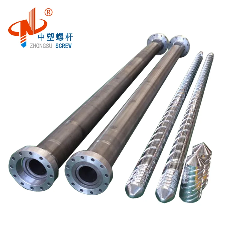 bimetallic single plastic extruder screw barrel for sheet /profile/board