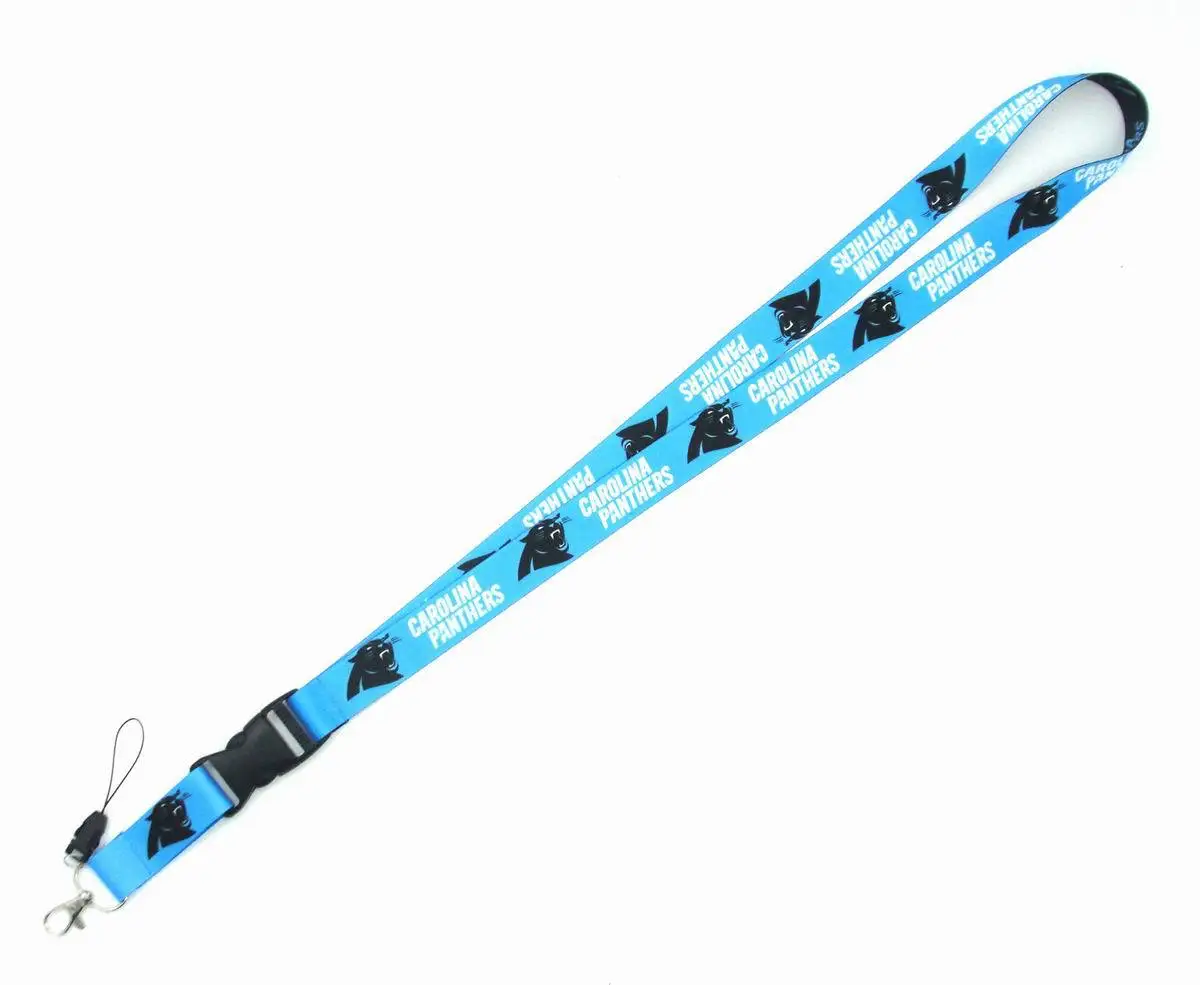 High Quality Rugby NFL Football Team Neck Custom Polyester Pink Style Lanyards ID Card Keychain