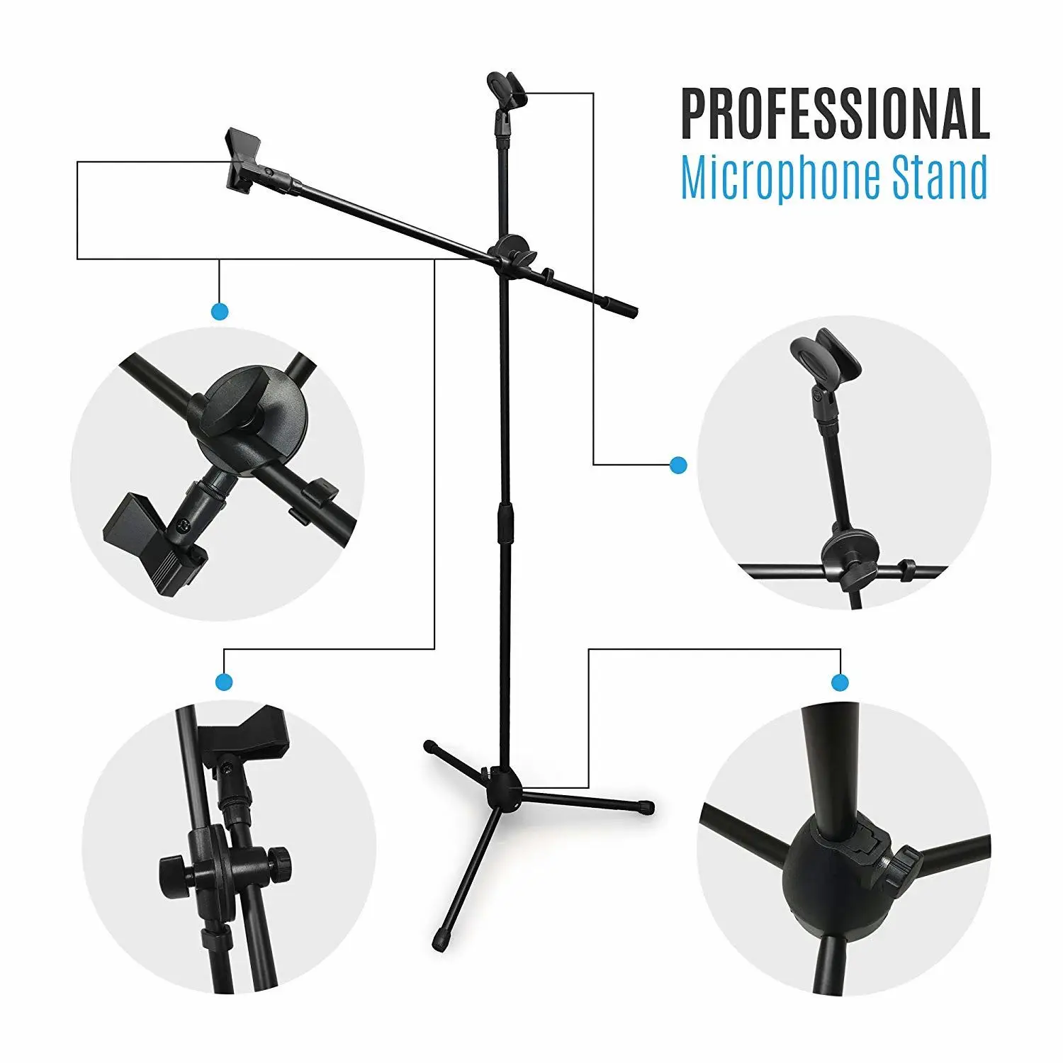 
Good Quality With Music Holder Microphone Stand Tripod Microphone-Stand-Mounting 
