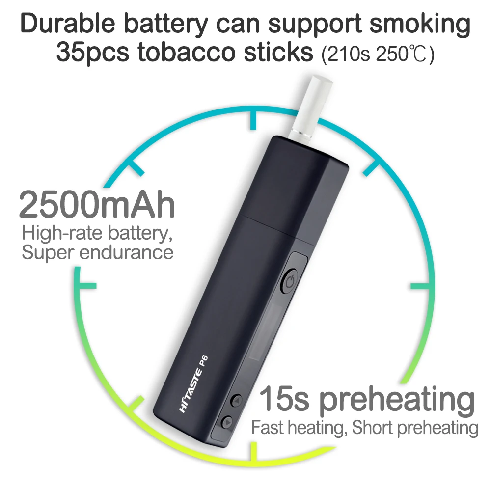 
Japan HiTaste Vape 2019 NEW Heating Tobacco Sticks Not Burn Electronic Cigarette HiTaste P6 