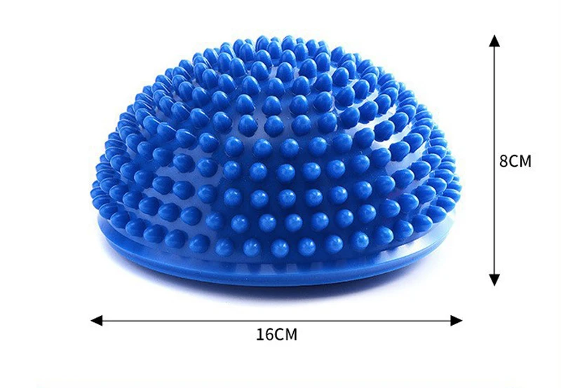 Factory Directly 16 cm Spiky Massage PVC Balance Half Ball Inflatable Fitness Exercise Balance Physical Ball