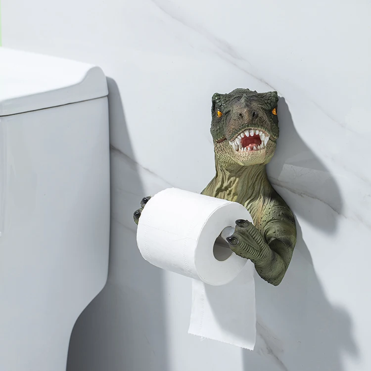 
Novelty Toilet Paper Resin Roll Animal Shape Dinosaur Towel Holder 