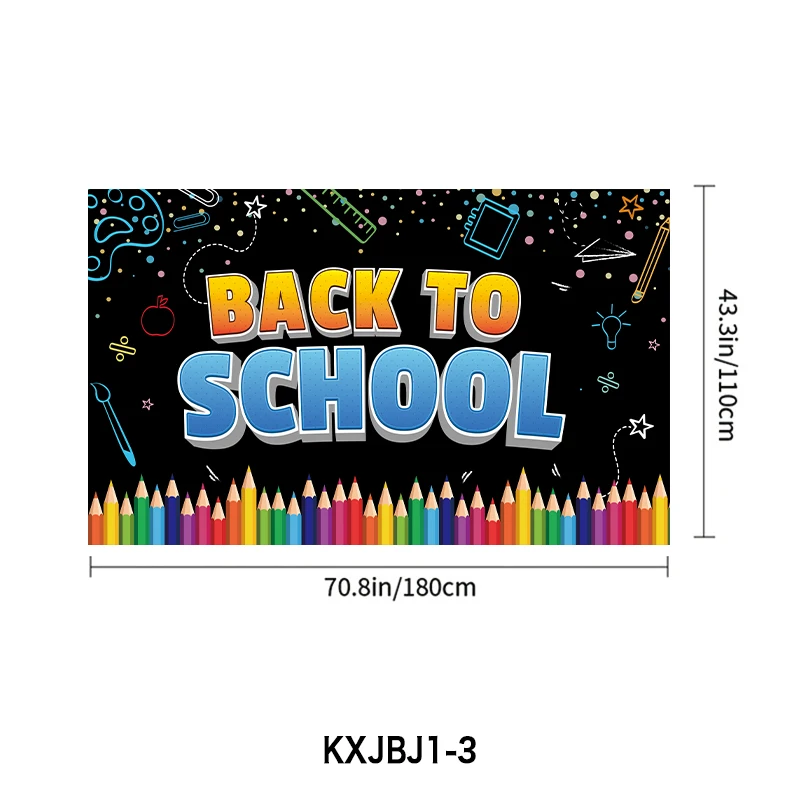 Back to School Photography Backdrop Blackboard for Kids Party Banner School Bus Pencil Chalkboard Photo Background Prop Booth