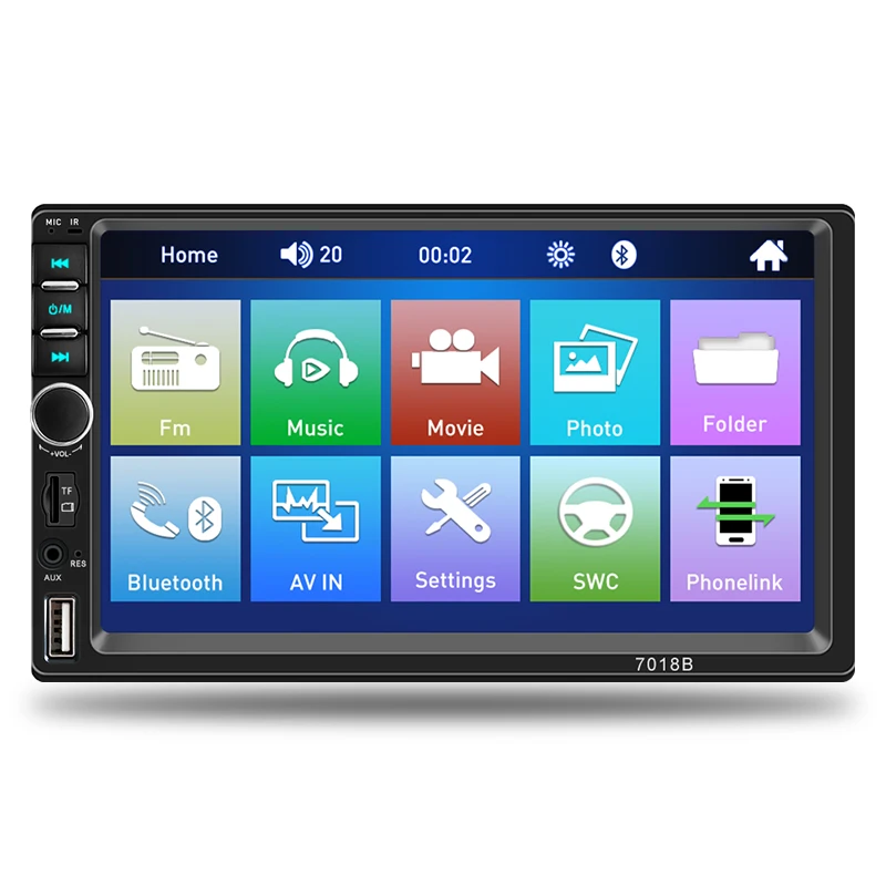 7 pulgada digital multimedia double din car video player with HD camera car dvd player