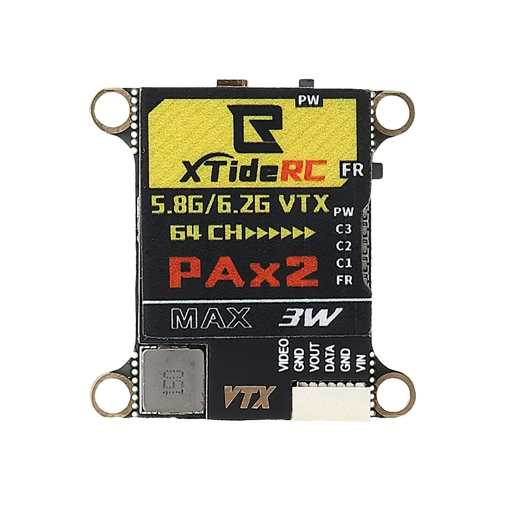 XTideRC, 6.2/5.8GHz 3W 64CH VTX, Analog Video/Image RF Transmission Module Kit for FPV UAV Drone