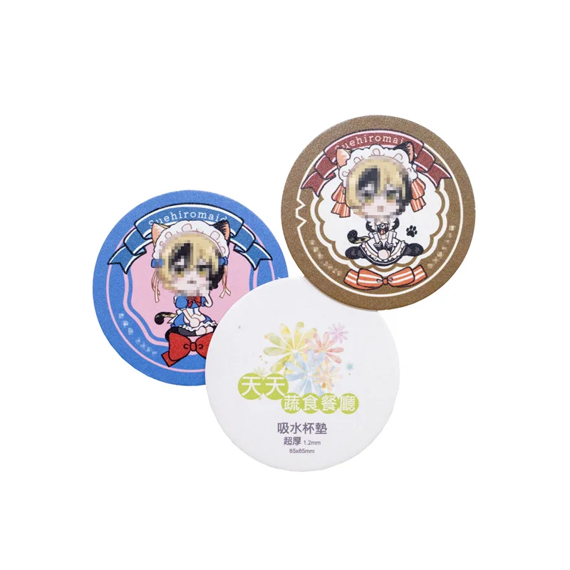 Quality Guarantee Oem Coaster Paper Custom Printing Coasters for Restaurants With Hole Punching/Die Cut Process