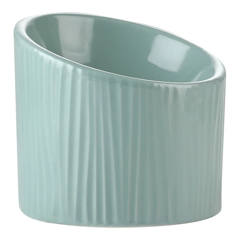 
Raised Food Bowl Elevated Ceramic Pet Bowls Tilted for Flat Faced Cats and Small Dogs o Protect Pets Spines and Neck 