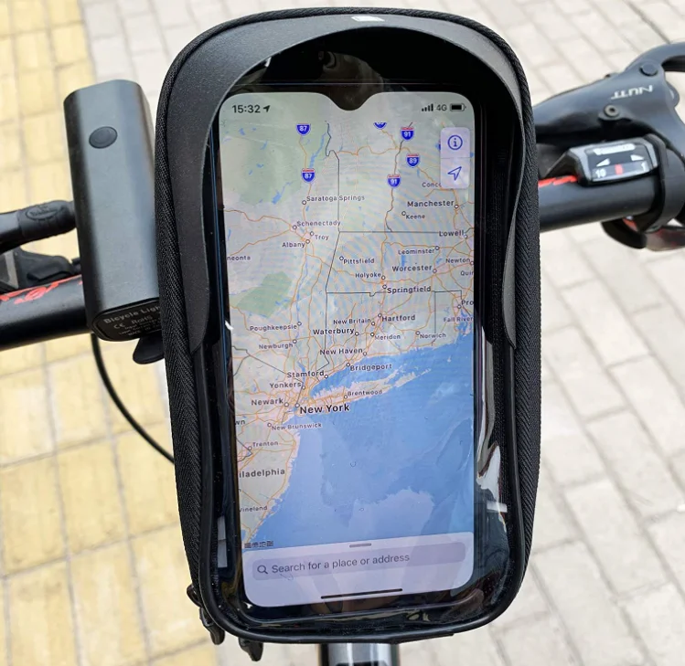 Waterproof Motorcycle Phone Mount Bag Front Tube Bicycle Frame Handlebar Saddle Boxes Bags