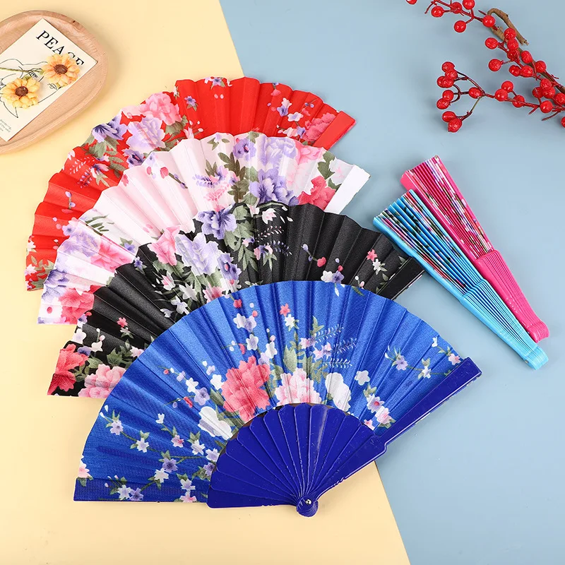 BSBH Advertising Hand Folding Fans Printed Plastic Hand Fan Custom Folding Handheld Plastic Japanese Hand Fan Wedding Foldable