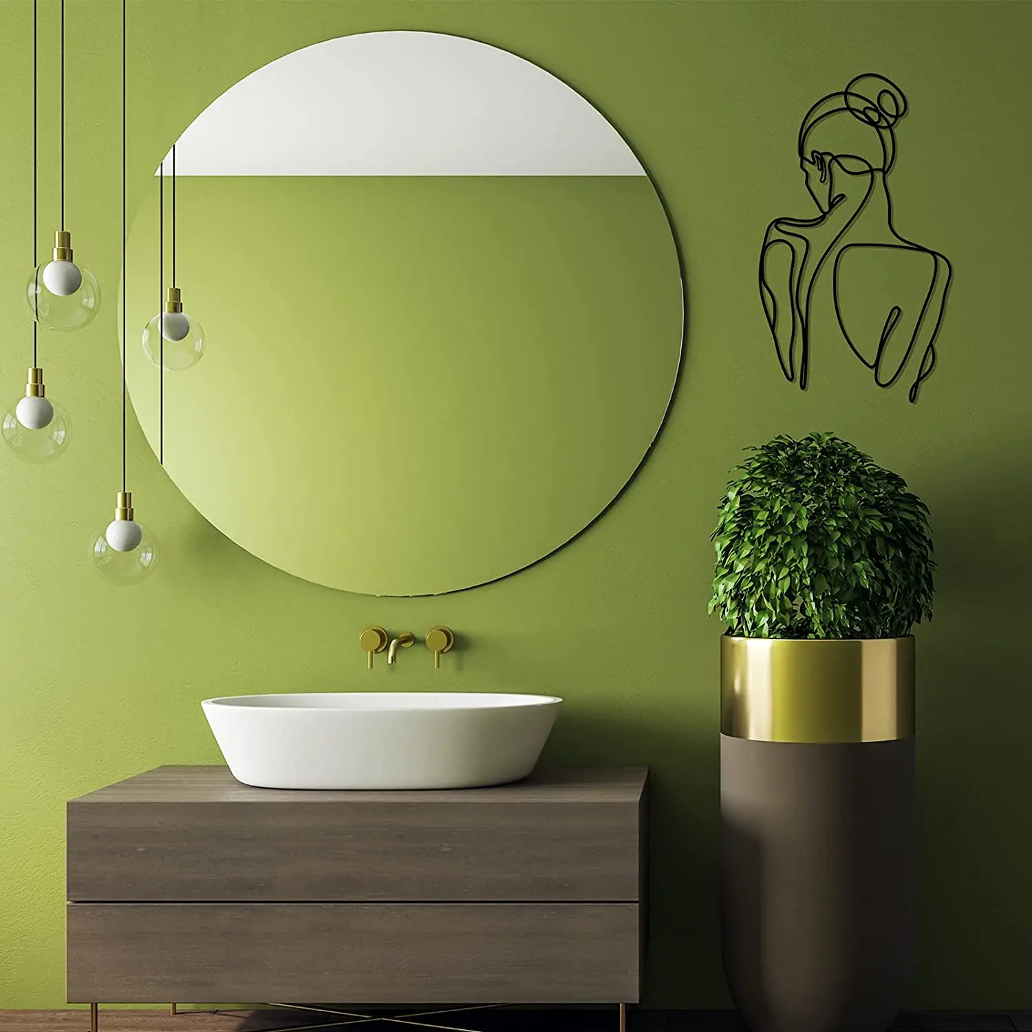 Nordic Wall Art Female Body Wall Decor Metal Woman Shape Decor Minimalist Wall Art