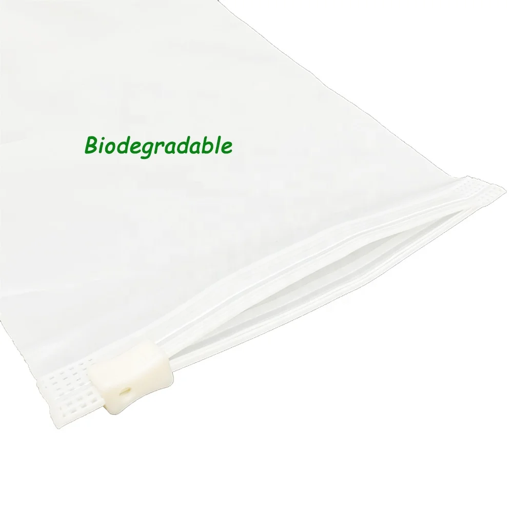 Best Custom Clothes Packaging Zip Lock Bag Biodegradable Matt Frosted Pvc Pe Plastic Clothing PLA Ziplock Zipper Bag With Logo