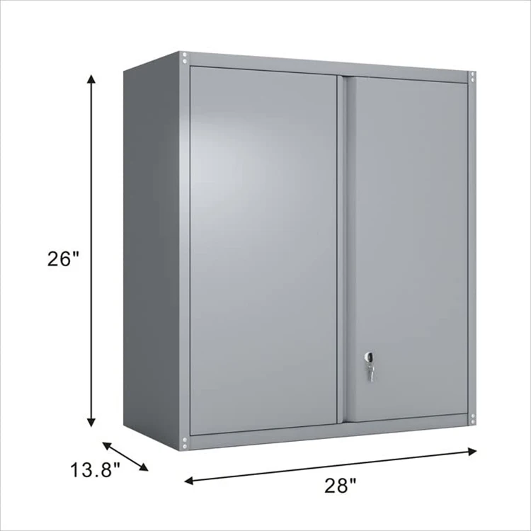 JH-Mech Wall Storage Cabinet OEM High Quality Office  lock Adjustable Shelf Grey Steel Foldable Wall Cabinet
