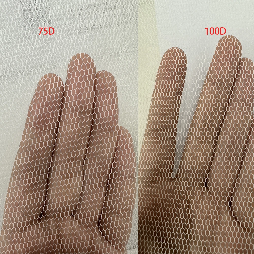 Белая 100D жесткая сетчатая ткань 100% полиэфирная кринолин для свадебного платья