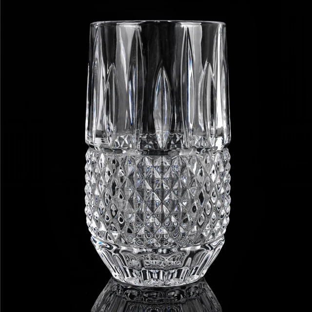 Set of 6 Elegant Crystal Highball Glass Tall Drinking Water Glasses Bar Glassware for Mojito Whiskey Cocktail