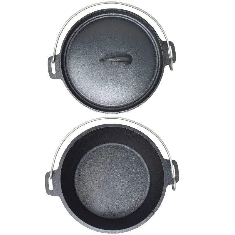 Pre seasoned outdoor camping pot three leg camping Dutch oven