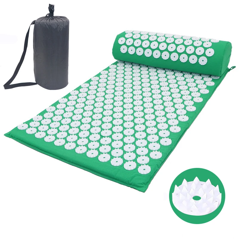 Wholesale Eco friendly rubber cotton pillow bag cushion set foot neck spike acupuncture yoga massage mat
