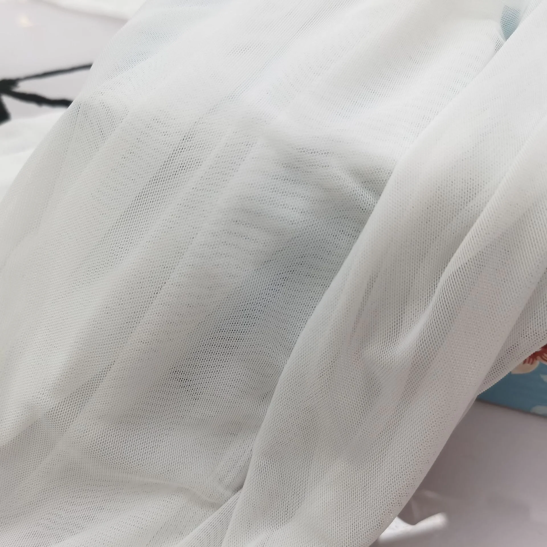 
Finished base net polyester spandex stretch mesh lining fabric for underwear dress 