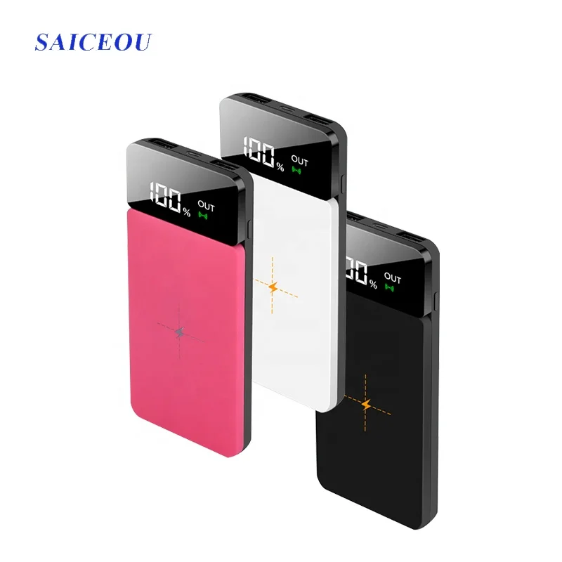 replaceable consumer electronics fashionable design logo with USB ports fast charge wireless power bank