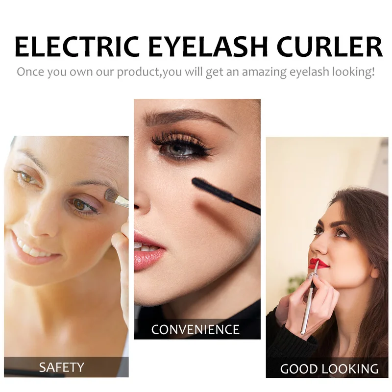 Heat Eyelash Curler With LED Indicator Light Private Label Beauty Tools Heated Mini Eyelash Curler