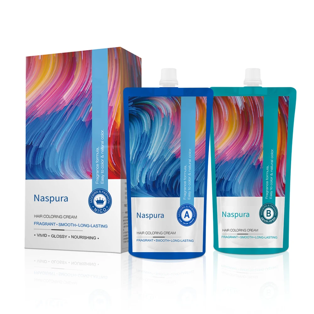 Cheap Price 2021 new 16 colors fragrant smell Professional Permanent Jampanese Formula Hair dye color cream and peroxide set