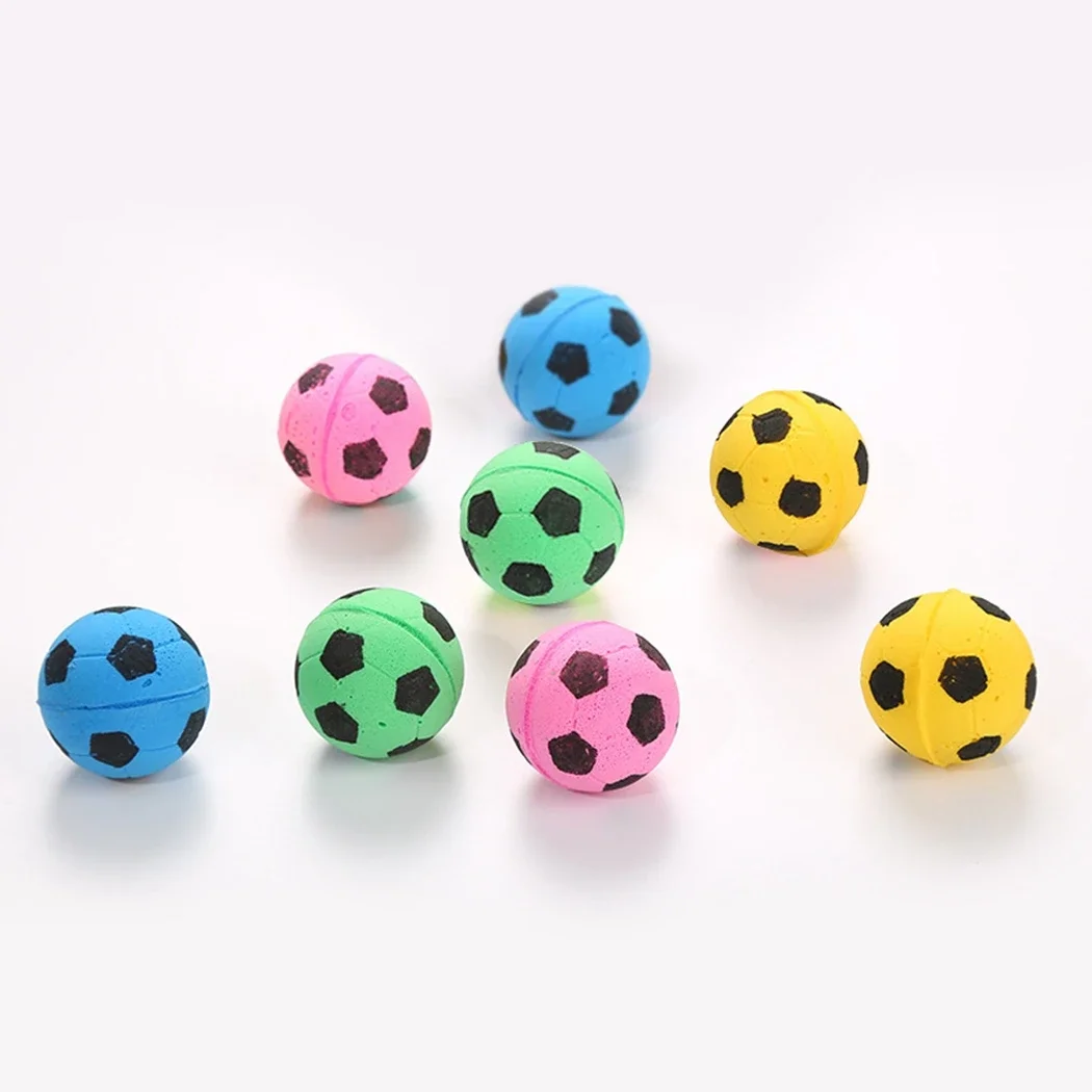 4pcs Cat Toy Ball Interactive Cat Toys Play Chewing Scratch Natural Foam Sponge Football Training Pet Supplies