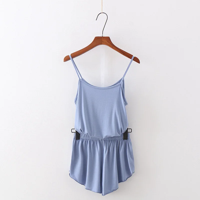 WholesaleWomen Pajamas Suits Sling tank top Shorts Lady Sets Sleepwear Loose Casual Nightgown Solid Color Homewear