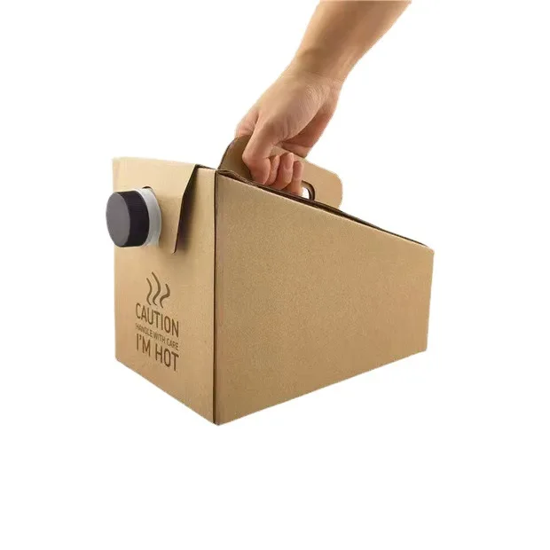 Custom disposable coffee dispenser boxes for catering,  to go container insulated portable coffee box servers with handle