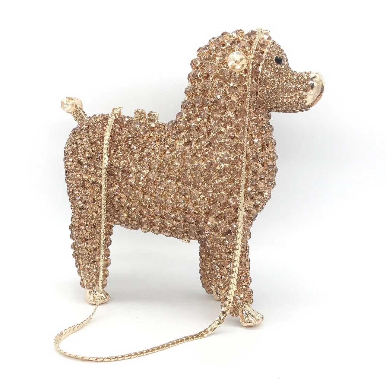 Cute Dog Shape Handbag High Quality Luxury Crystal Clutch Evening Bag NE771